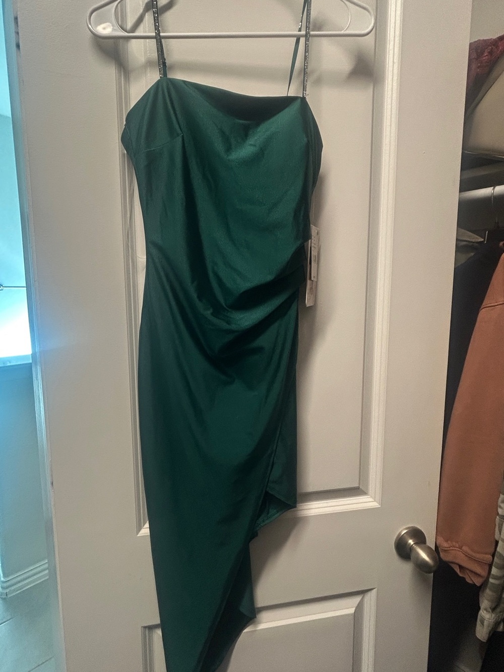Honey and Rosie Emerald Green Asymmetric Slip Dress
